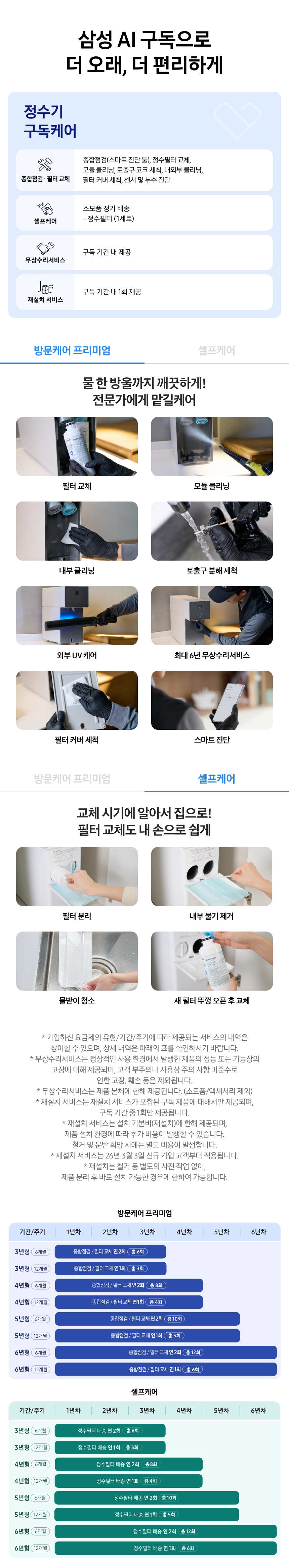 정수기 구독케어(5000,일체형) 상세 안내